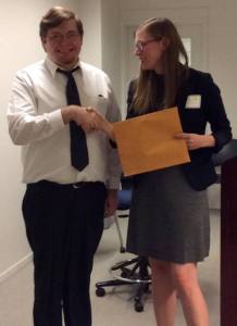Kody Ruark, University of Kentucky, wins Clark Award — Megan Mummey congratulates him